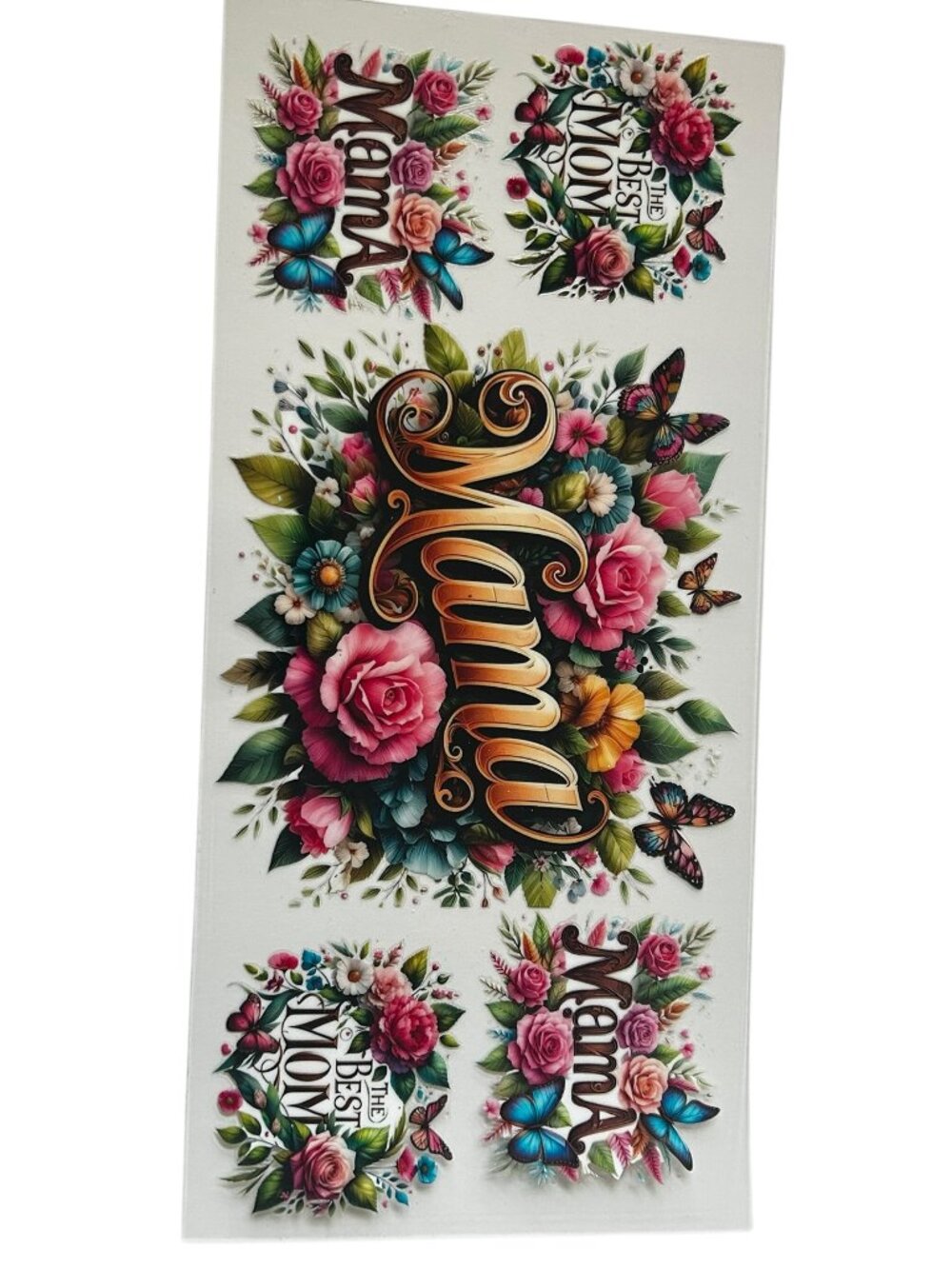 Floral Mama Cup Wrap | “Best Mom” Butterfly Tumbler Wrap | Custom Cup Add On